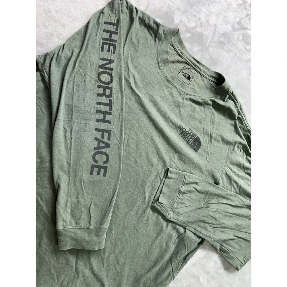 The North Face Mens XXL 2XL Sage Green Long Sleeve T-Shirt Tee Camping Hiking
